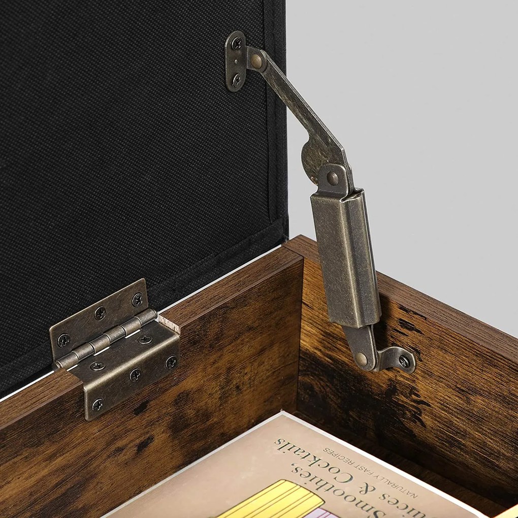 Ławka z półką na buty TAYLOR 70x30 cm, rustykalny brąz/czarny