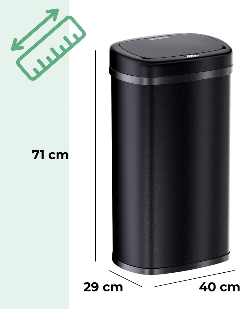 Sensorowy kosz na śmieci DEUS, 58 litrów, czarny Jurhan