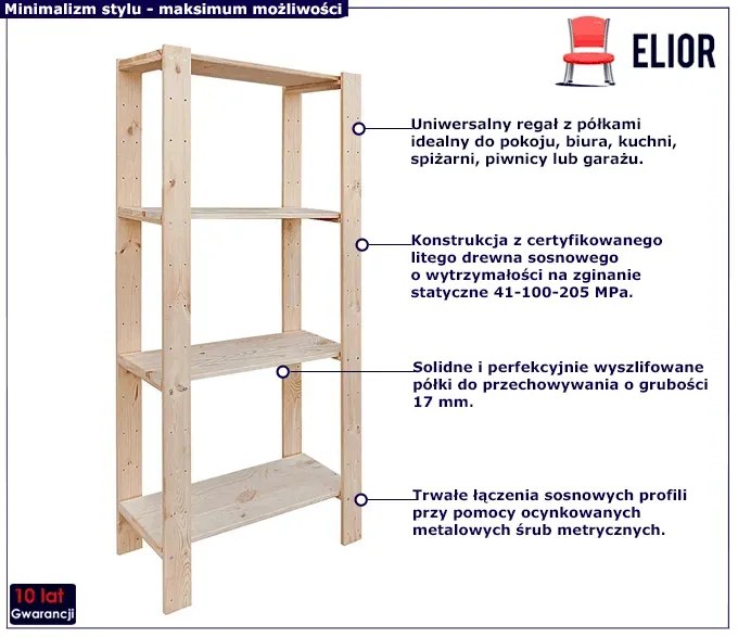Drewniany regał do spiżarni W6-B98