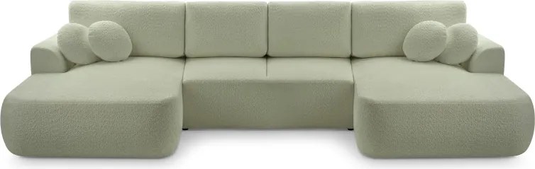 Narożnik VELO XL wolnostojący układ U z funkcją spania w tkaninie Coral 55 DomoHome