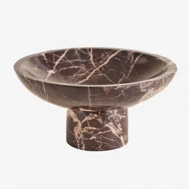 Okrągła Dekoracyjna Miska Ø25 Cm Z Marmuru Korinza Czerwony Marmur Cherry Gold - Sklum