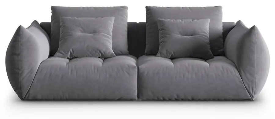Ciemnoszara aksamitna sofa 232 cm Bloom – Micadoni