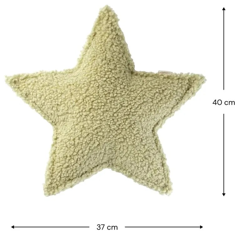 Zielona poduszka na sofę dziecięcą z materiału bouclé Star – Wigiwama
