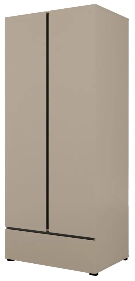 Szafa dwudrzwiowa CROSS 2D1S 89cm congo/czarna z drążkiem HELVETIA
