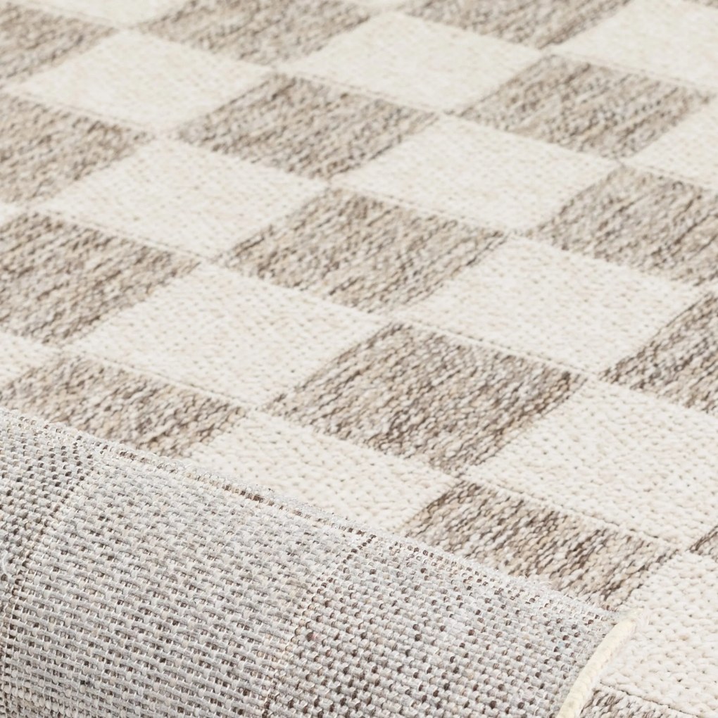 Dywan zewnętrzny Ereon kratka kremowo-beżowa 120 cm x 160 cm