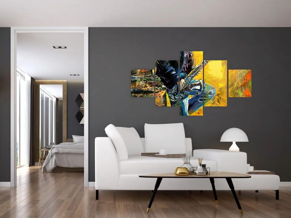 Obraz saksofonisty (125x70 cm)