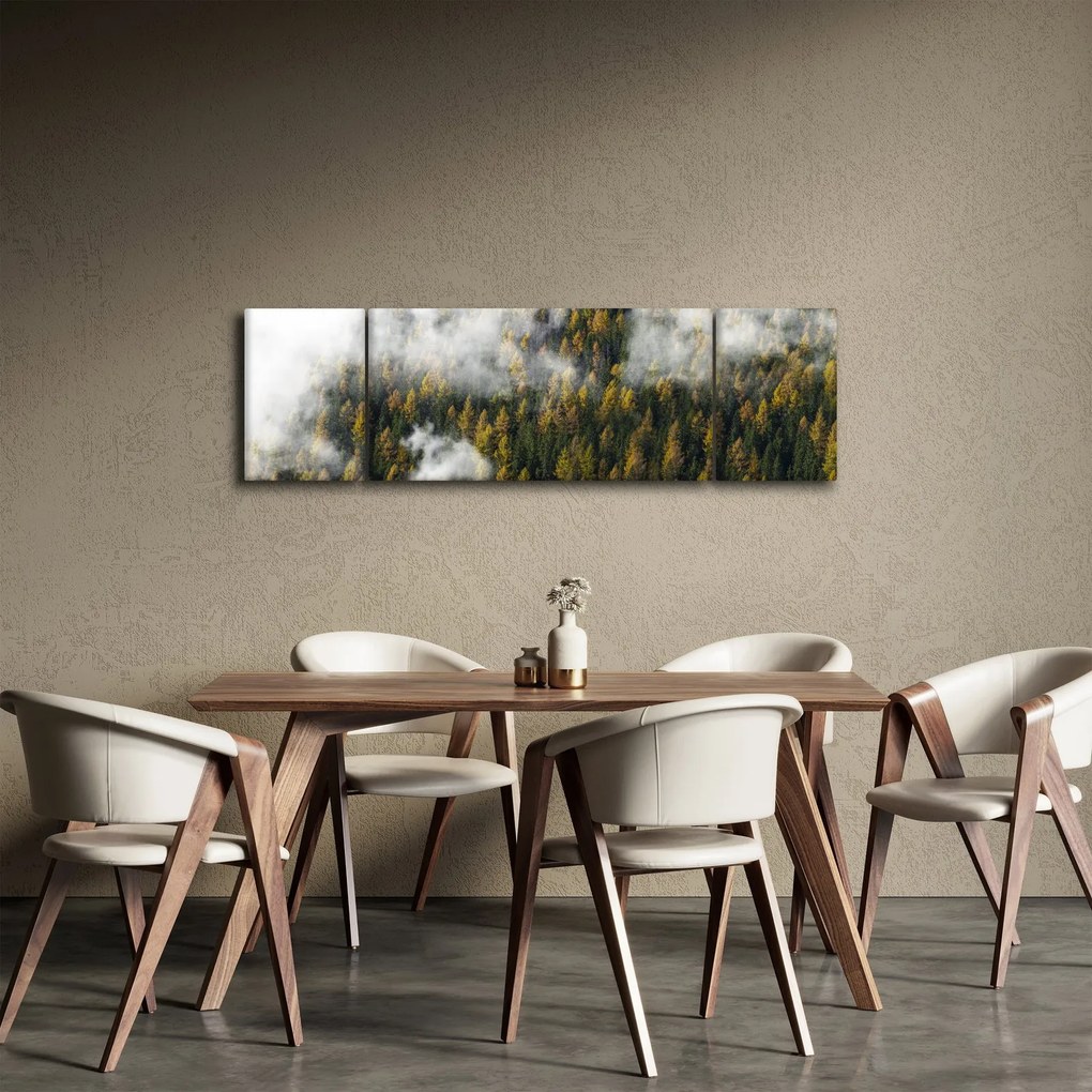 Obraz lasu w chmurach (170x50 cm)