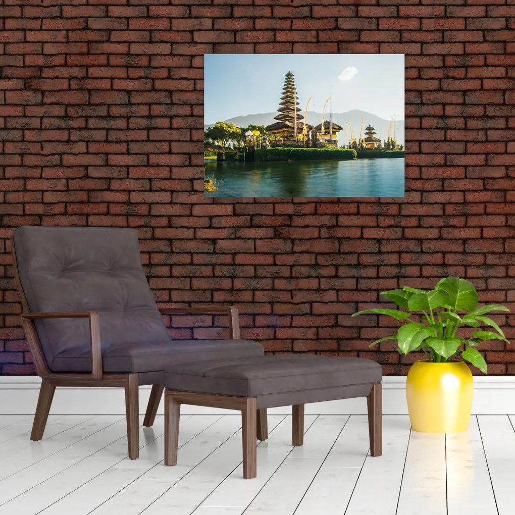 Obraz na szkle - góra Batur (70x50 cm)