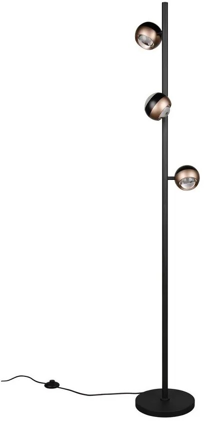 Czarna/w kolorze brązu lampa stojąca LED (wysokość 150 cm) Orbit – Trio Select
