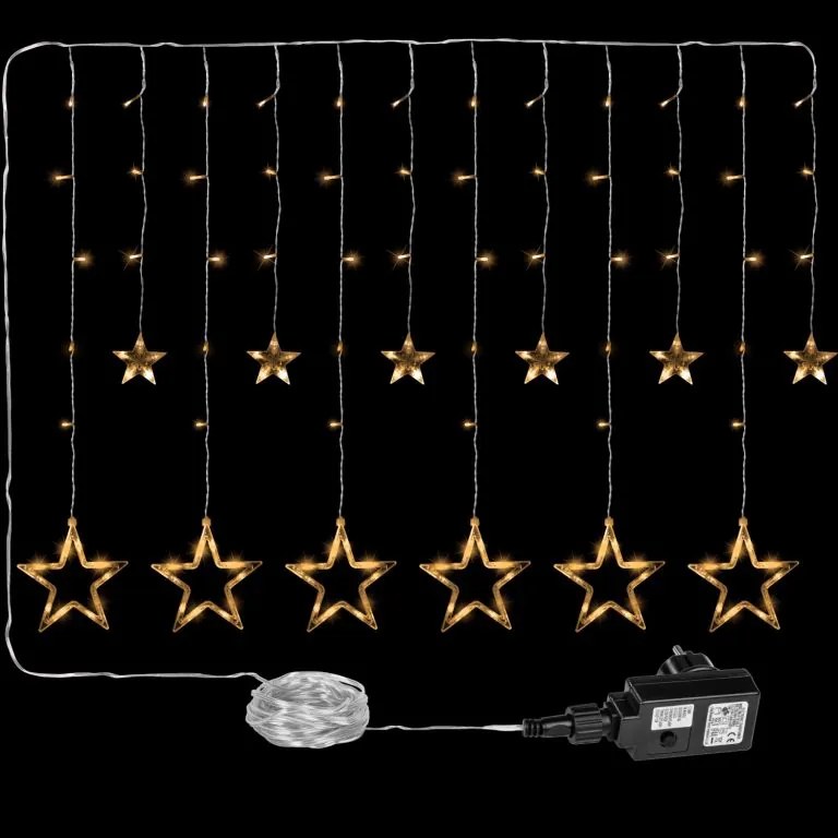 Dekoracja świąteczna - świecące gwiazdki,150LED, ciepła biel