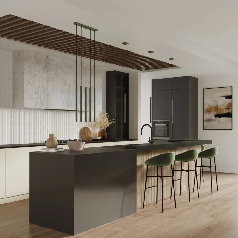 Zielona lampa wisząca Fideus – Sollux