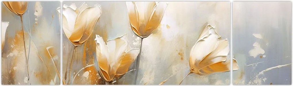 Obraz - Malowanie tulipanów (170x50 cm)