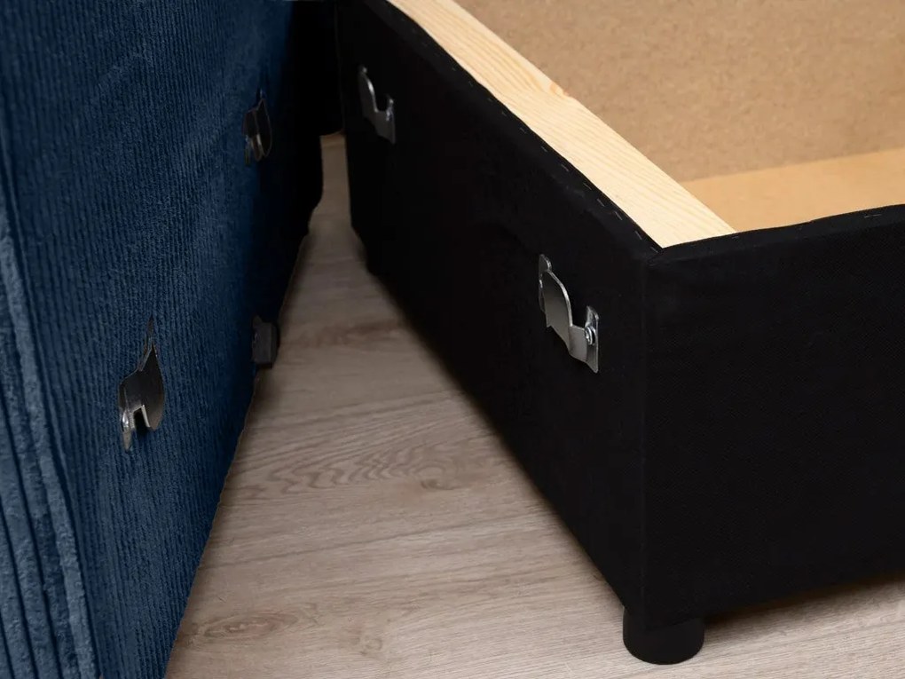 Rozkładana narożna sofa SMART COSARO granatowa, dwustronna + 2 poduszki GRATIS