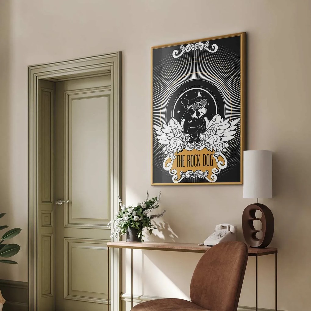 Plakat The Rock Dog 21x30 cm z ramą złotą bez marginesu ARTGEIST B