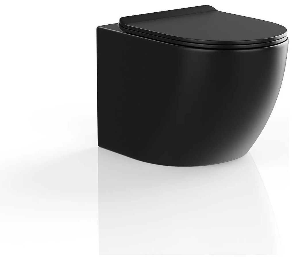 Toaleta WC podwieszana czarna z nauki bez kołnierza – JAVOINE