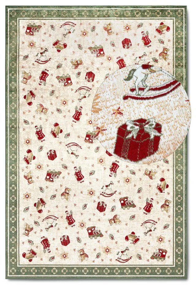 Zielony dywan z mieszanki bawełny ze świątecznym motywem 160x230 cm Toy's Delight Green Christmas – Villeroy&amp;Boch