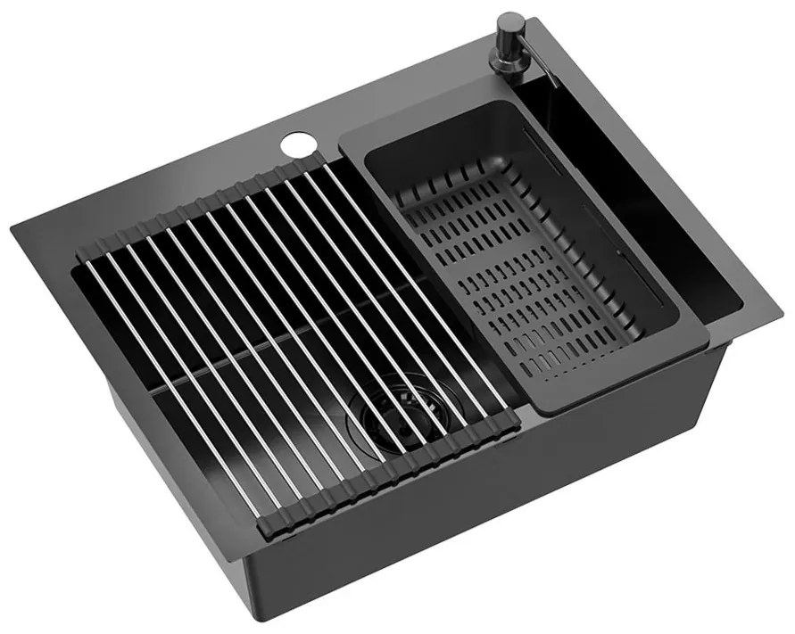 Zlewozmywak stalowy LUKE 110 WORKSTATION Czarny