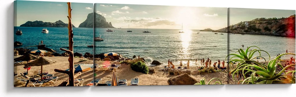 Obraz - Plaża z ludźmi (170x50 cm)