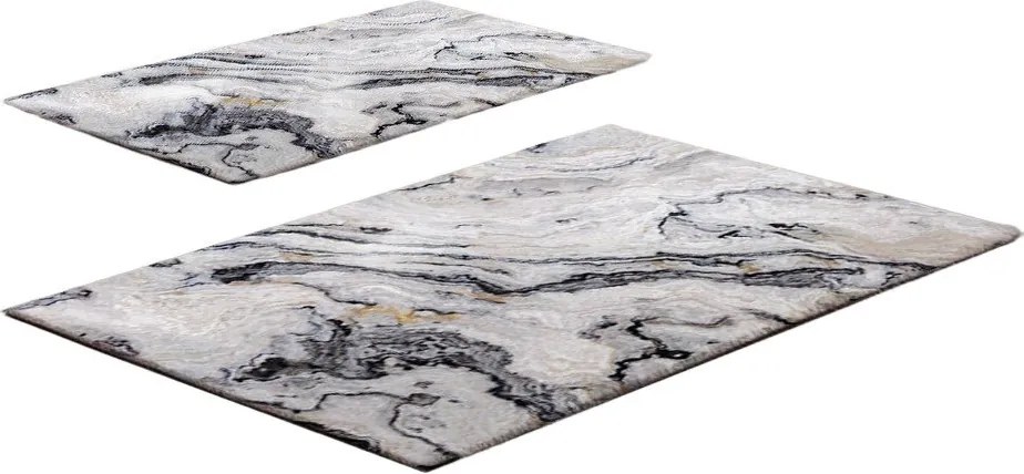 Szarobeżowe dywaniki łazienkowe zestaw 2 szt. 60x100 cm CT – Foutastic