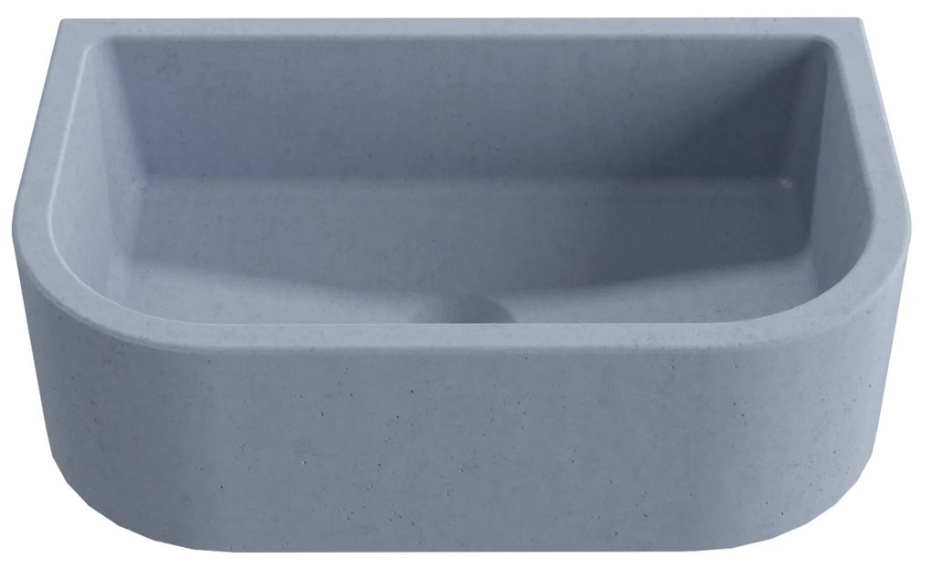 Umywalka betonowa półokrągła wisząca / nablatowa bez otworu na baterię 49 x 30 cm PALANGA | różne kolory : Kolor - Lawendowy, Typ montażu - podwieszana