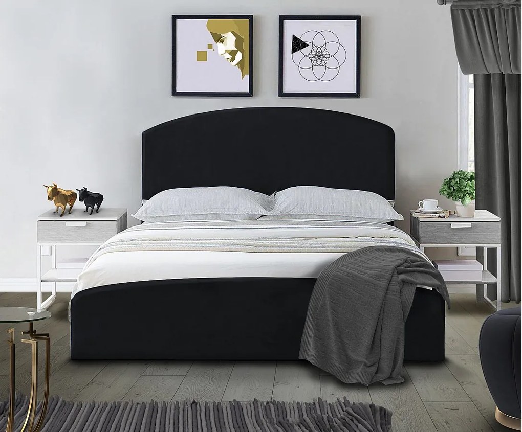 Tapicerowane łóżko Montana 150x212x90 cm, powierzchnia spania 140x200 cm, schowek, podnośnik, tkanina Monolith szary