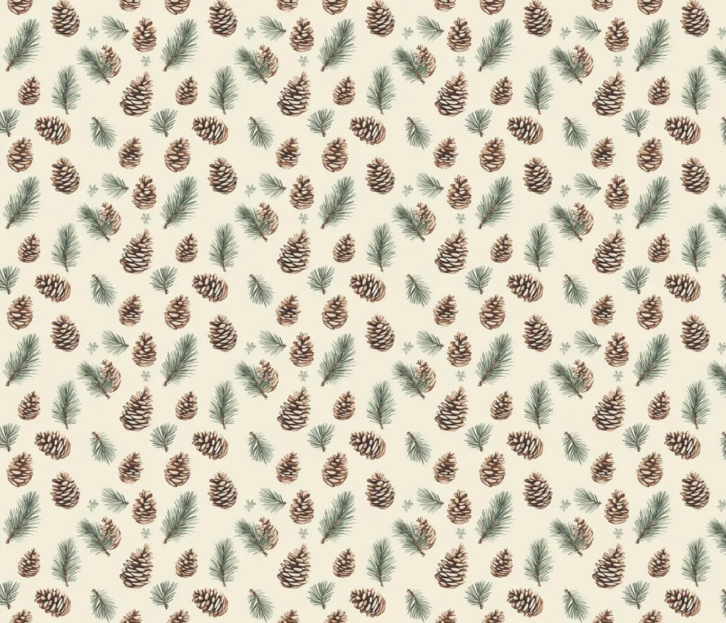 Bawełniana poszewka na poduszkę PINE CONES 45x45 cm, kolorowa