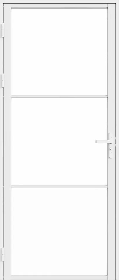 Blok drzwiowy odwracalny z aluminium i szkła hartowanego – W204 x S93 cm – Biały – MASERU