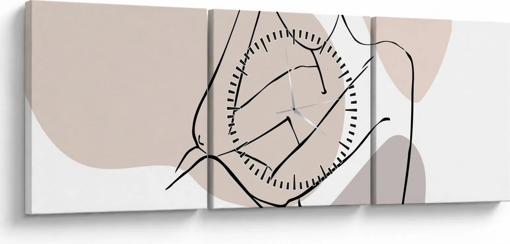 Obraz - Kobieta linia sztuki ciała N⁰1 (z zegarem) (90x30 cm)