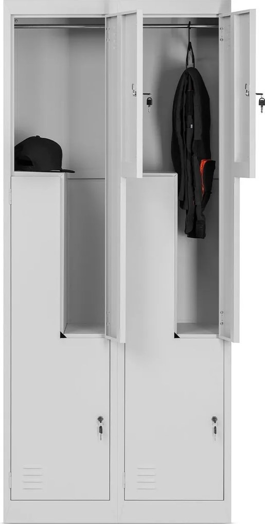 Szafa socjalna czterokomorowa Julia 80x45x185 cm szara