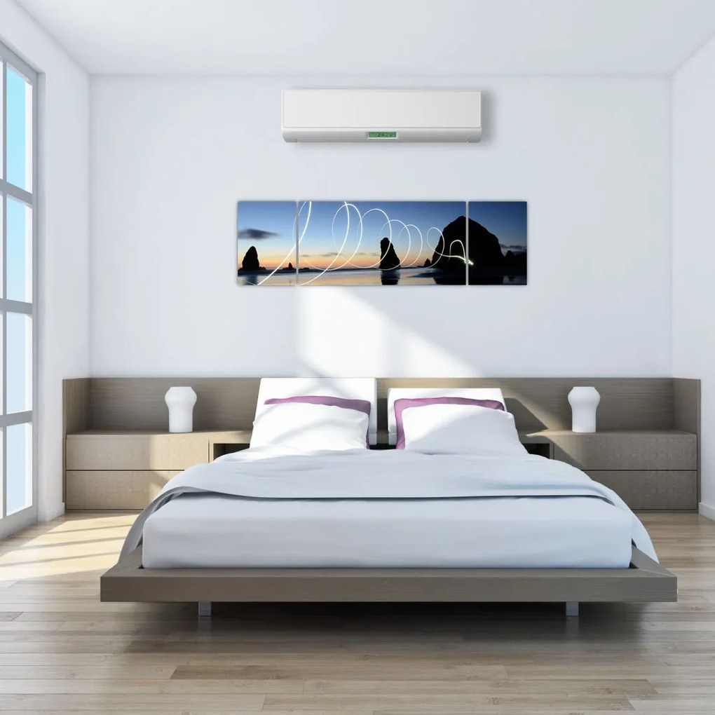 Obraz - plaża o zachodzie słońca (170x50 cm)