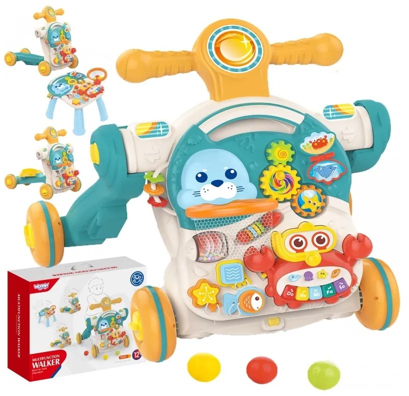 Woopie baby pchacz chodzik stolik edukacyjny hulajnoga jeździk 4w1