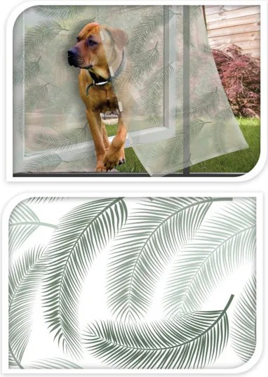 Moskitiera na drzwi balkonowe, 220 x 50 cm, liście, 2 sztuki