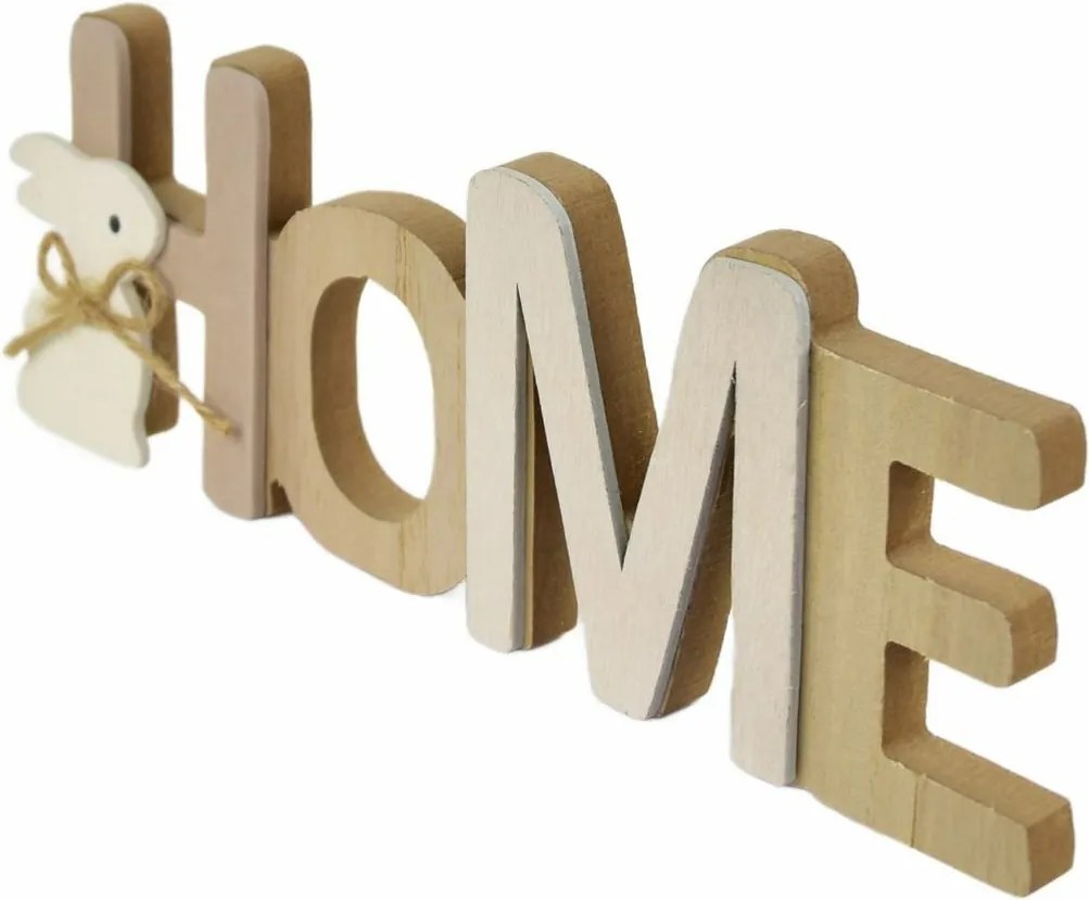 Drewniany napis HOME z zajączkiem 21,5 x 7,5 x 3 cm