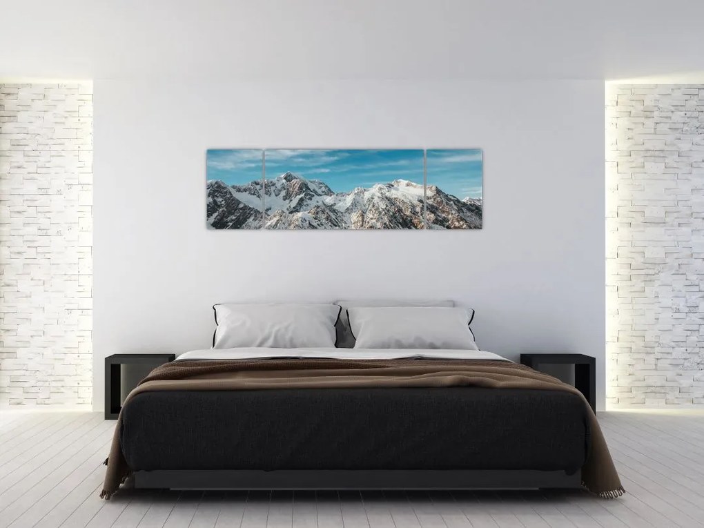 Obraz ośnieżonych szczytów, Fiordland (170x50 cm)