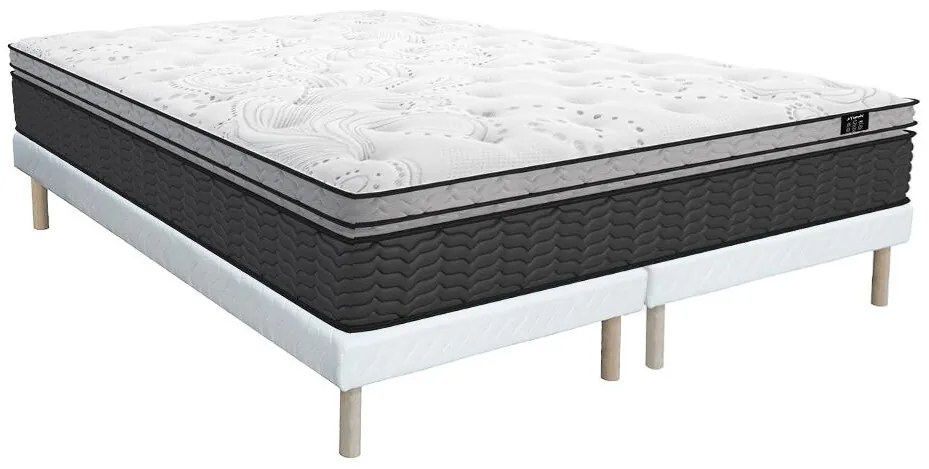 Zestaw stelaż + materac hybrydowy ze sprężynami kieszeniowymi i nakładką na materac hybrydowy GAMIANI marki YSMÉE gr. 35 cm - 180x200 cm