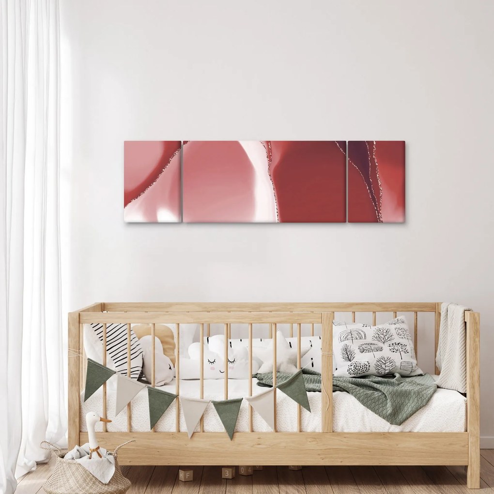 Obraz - Czerwony abstrakcyjny kwiat N⁰3 (170x50 cm)