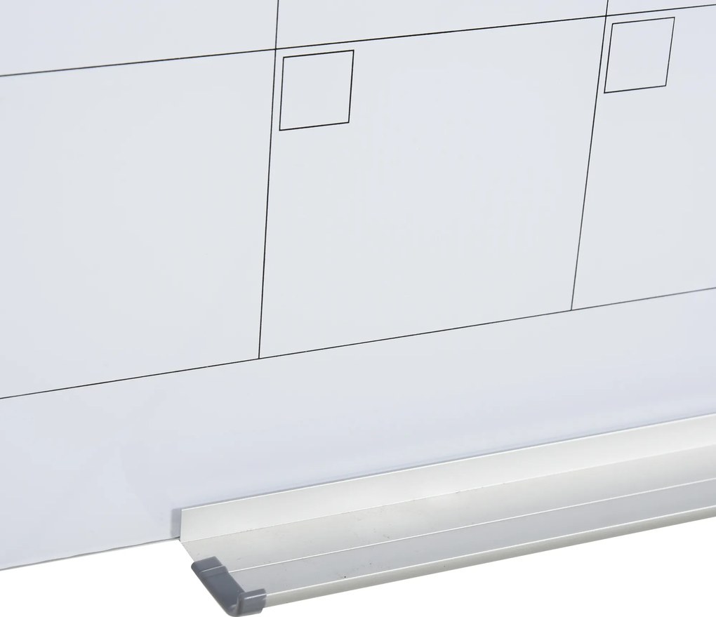 Vinsetto Tablica kalendarzowa ze szklanym klipsem i uchwytem na marker z gumką Biała 90x60 cm | Aosom PL