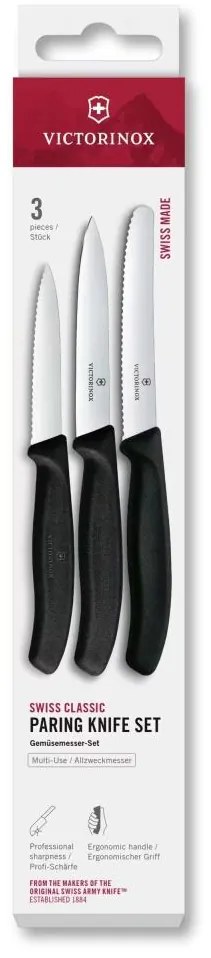 Victorinox - Zestaw noży kuchennych do warzyw SWISS CLASSIC 3 szt. czarny