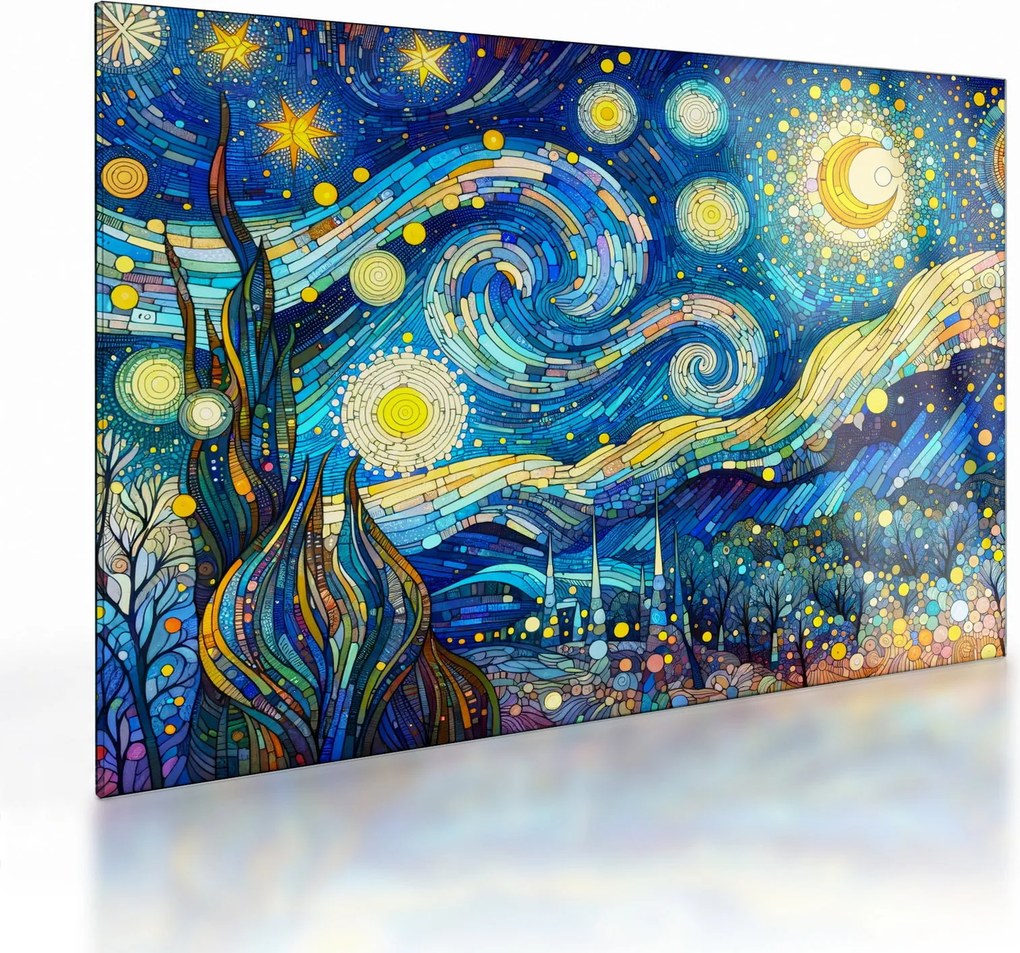 Obraz na szkle – Mozaika gwiaździstej nocy (70x50 cm)