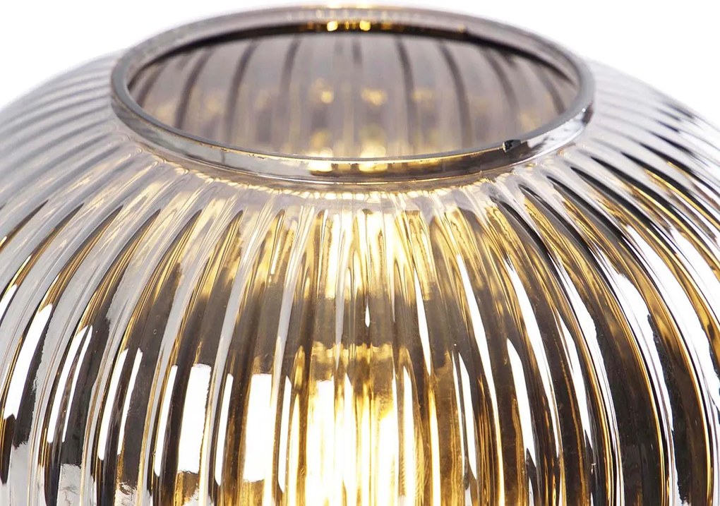 Inteligentna lampa stołowa czarna z dymionym szkłem w tym WiFi A60 - Karel