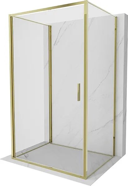 Mexen Exo-3S kabina prysznicowa 3-ścienna uchylna 80 x 110 cm, transparent, złota - 817-080-110-50-00-3S