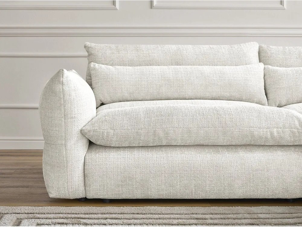 Biała sofa z tkaniny szenilowej 276 cm Neil – Bobochic Paris