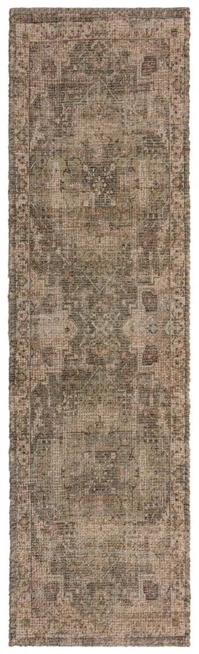 Chodnik z mieszanki juty tkany ręcznie w kolorze khaki 60x230 cm Selena Jute Traditional – Flair Rugs