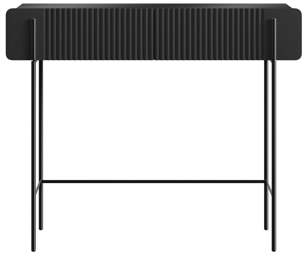 Toaletka Malmi 100 cm z szufladami - czarny mat / czarne nóżki