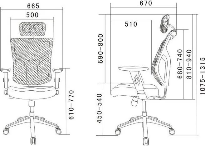 Ergonomiczne krzesło biurowe z siatki ErgoFly Star-E T-01, zgodne z normą BHP, kolor czarny