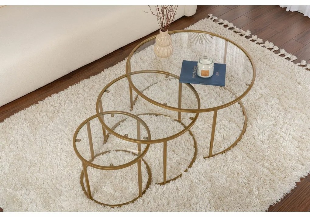 Zestaw stolików konferencyjnych Aurum Gold 80 cm, 3 szt.