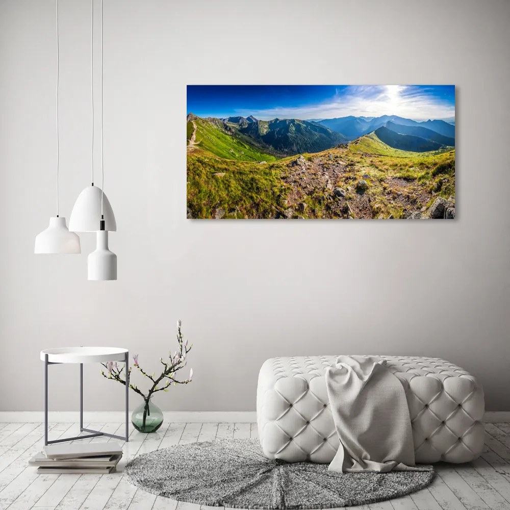Foto obraz szkło akryl Panorama górska