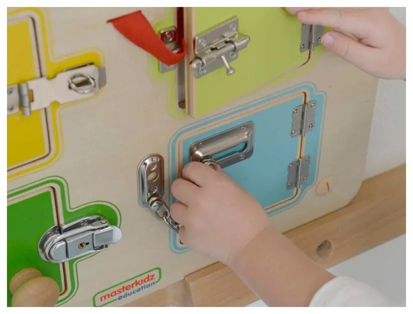 Masterkidz nauka otwierania i zamykania zamków ścienna tablica manipulacyjna