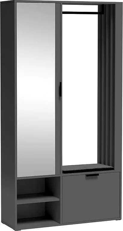 MINIO go for it, Garderoba MELO UNI w kolorze grafit z siedziskiem