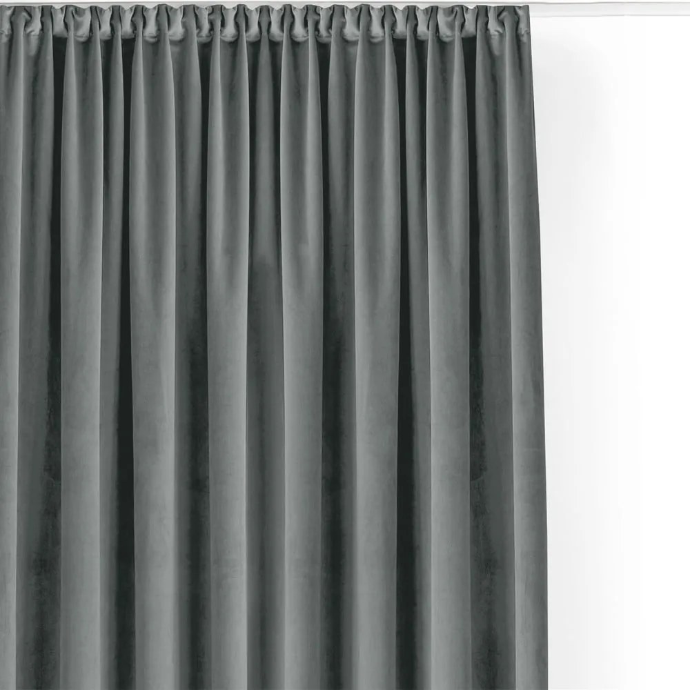Szara aksamitna zasłona częściowo zaciemniająca (dimout) 200x300 cm Velto – Filumi